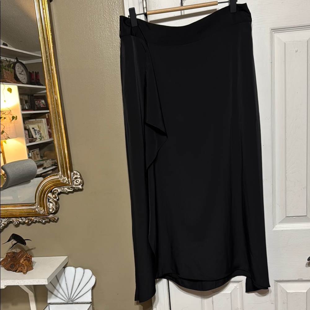 Alfani Black Midi Wrap Skirt for Casual Occasions